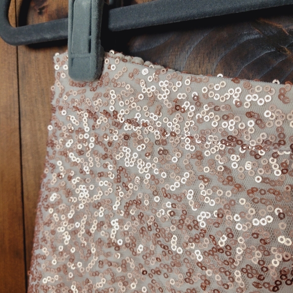 NWT AEO Rose Gold Sequin Mini Skirt - Picture 5 of 15